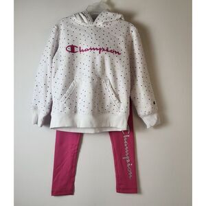 Champion‎ Girls' Polka Dot Hoodie and Leggings Set Casual Sportswear Outfit